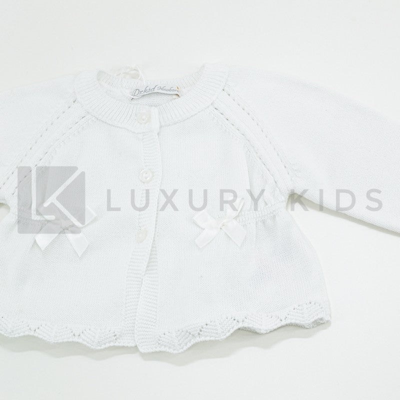 Giacchino Corto Aperto In Filo Di Cotone Con Bottoni Neonata Dr Kid DK126 - DR.KID - LuxuryKids