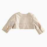 Giacchino In Ecopelle Con Rouche Bronzo Neonata Minibanda J779 - MINIBANDA - LuxuryKids