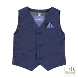 Gilet Bambino con Pochette Sarabanda Azzurro M370 - SARABANDA - LuxuryKids