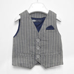 Gilet Elegante a Righe Grigio Neonato Sarabanda T170G - SARABANDA - LuxuryKids