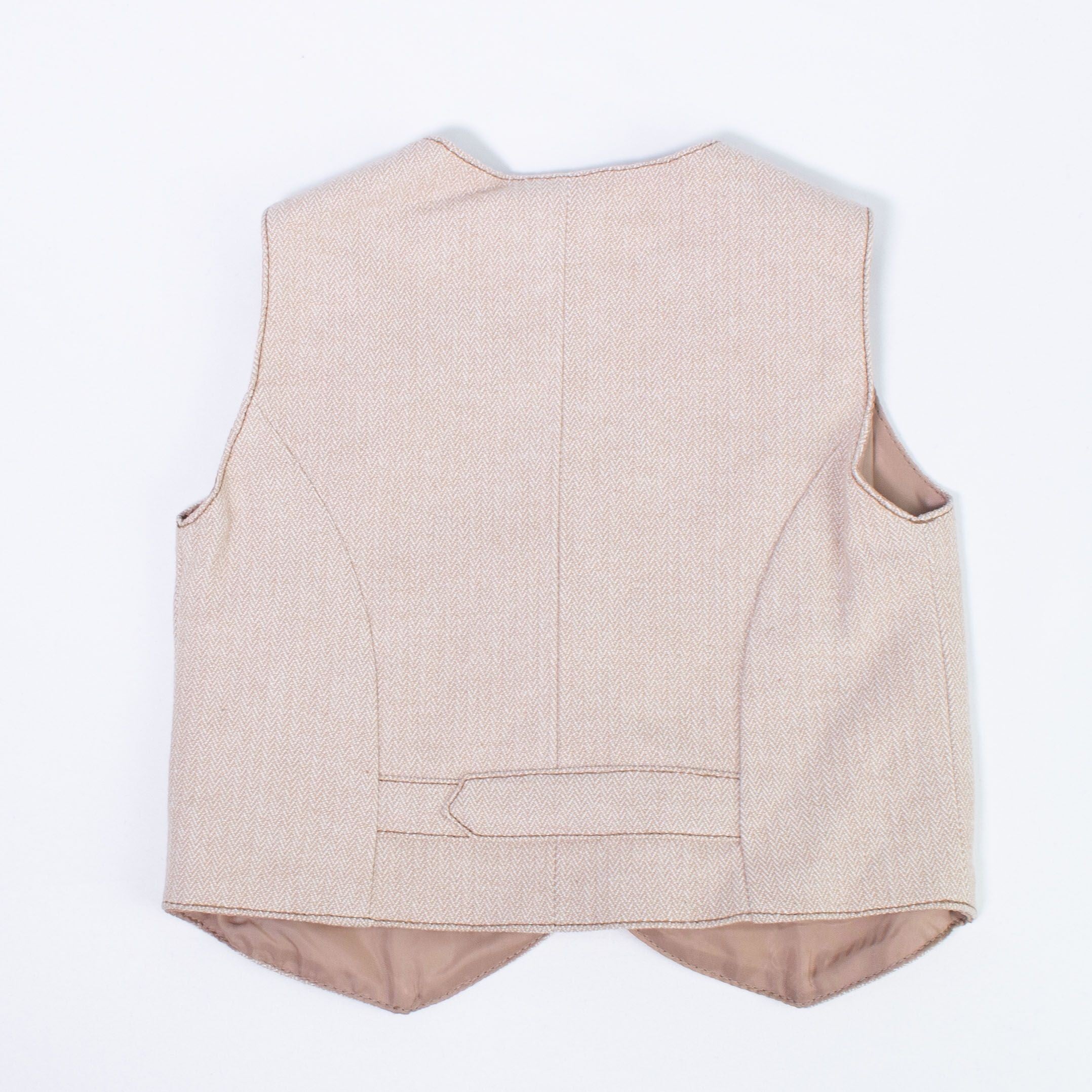 Gilet Elegante in Caldo Cotone Beige Neonato Minibanda Blu N671 - MINIBANDA - LuxuryKids
