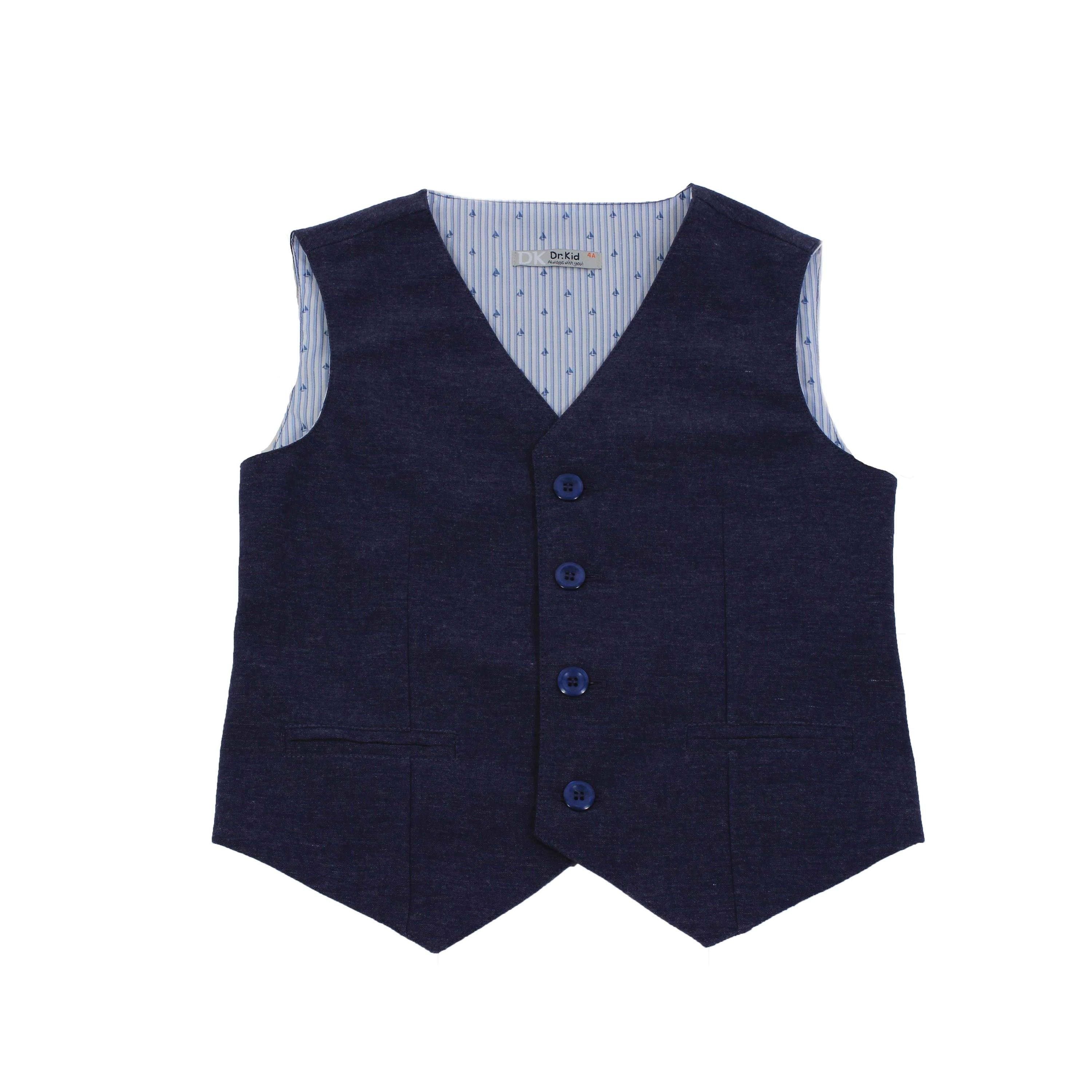 Panciotto In Cotone Blu Bambino DR.KID DK652 - DR.KID - LuxuryKids
