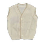 Gilet Scollo V in Lana Beige Neonato Bufi 9772A5 - BUFI - LuxuryKids