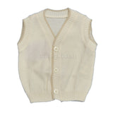Gilet Scollo V in Lana Beige Neonato Bufi 9772A5 - BUFI - LuxuryKids