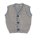 Gilet Scollo V in Lana Grigio Neonato Bufi 9772A4 - BUFI - LuxuryKids