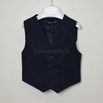 Gilet Tinta Unita in Cotone Elegante Bambino Blu Manuell & Frank M2490 - MANUELL&FRANK - LuxuryKids