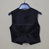 Gilet Tinta Unita in Raso Blu Elegante Bambino Manuell & Frank M2491 - MANUELL&FRANK - LuxuryKids