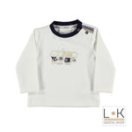 Girocollo in caldo Cotone Bianco Neonato Minibanda H626 - MINIBANDA - LuxuryKids