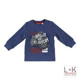 Girocollo in Caldo Cotone Blu con Stampa Neonato Sarabanda R749 - MINIBANDA - LuxuryKids