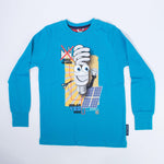 Girocollo in Caldo Cotone Celeste con Stampa Bambino Sarabanda H865 - SARABANDA - LuxuryKids