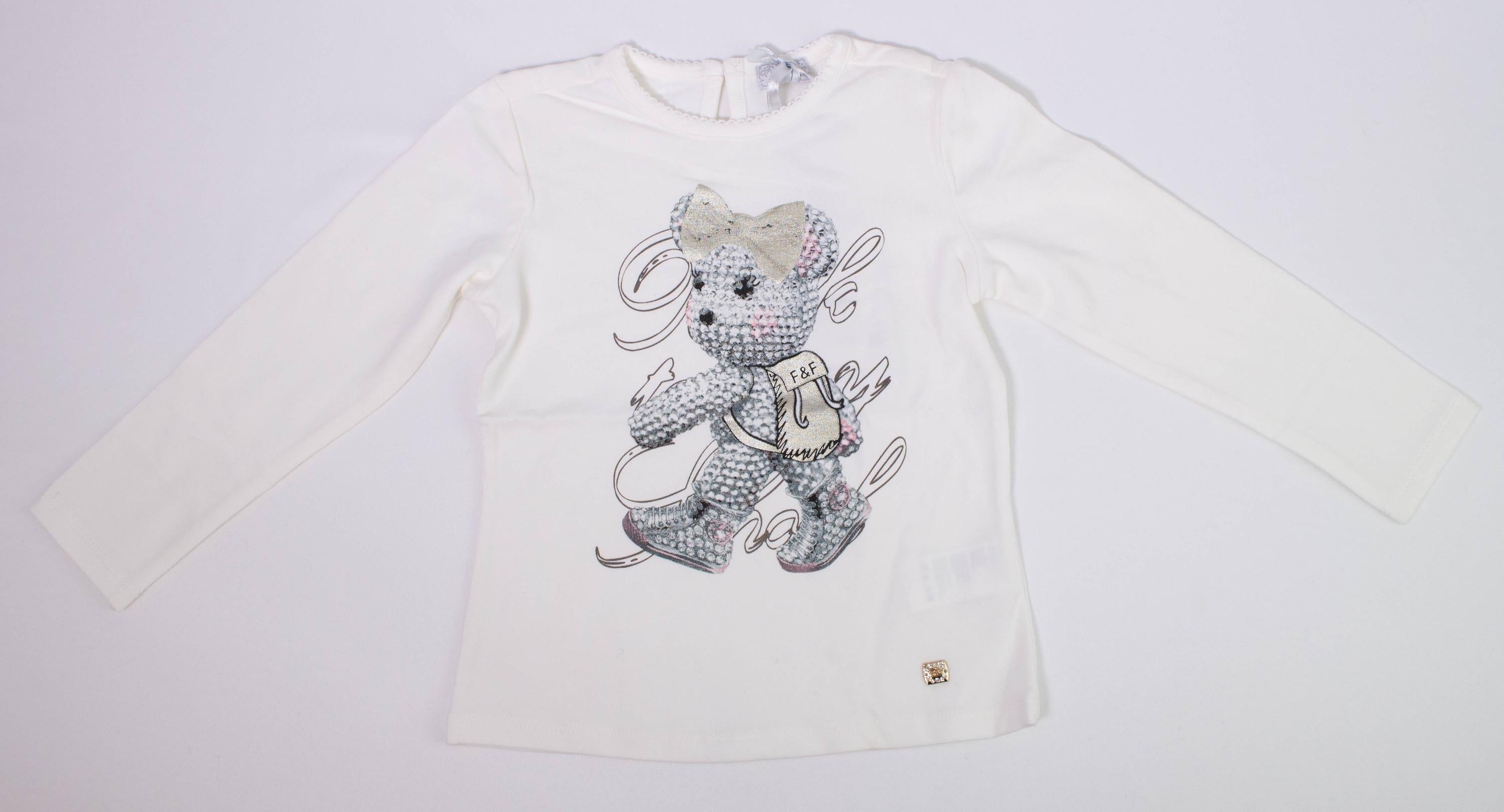 Girocollo in Caldo Cotone Panna Neonata Fun&Fun FNNTS6524 - FUN&FUN - LuxuryKids