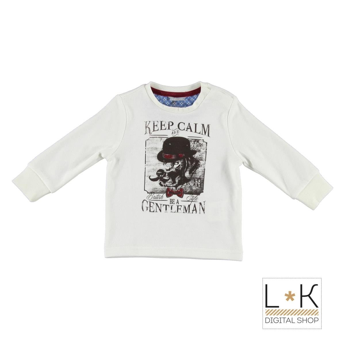 Girocollo in Caldo Cotone Panna Neonato Sarabanda L127 - SARABANDA - LuxuryKids