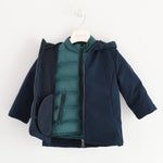 Giubbotto 2 in 1 In Tessuto Tecnico Blu e Verde Bambino Sarabanda K170 - SARABANDA - LuxuryKids