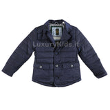 Giubbotto con Collo Rever Dentellato Blu Bambino Sarabanda V365 - SARABANDA - LuxuryKids