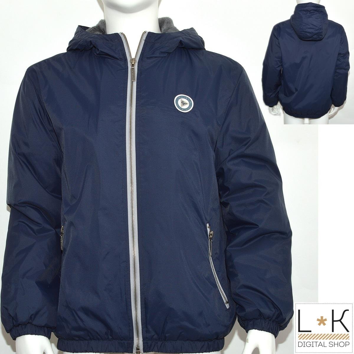 Giubbotto con pelliccia ecologico  Interna bambino blu Sarabanda H851 - SARABANDA - LuxuryKids