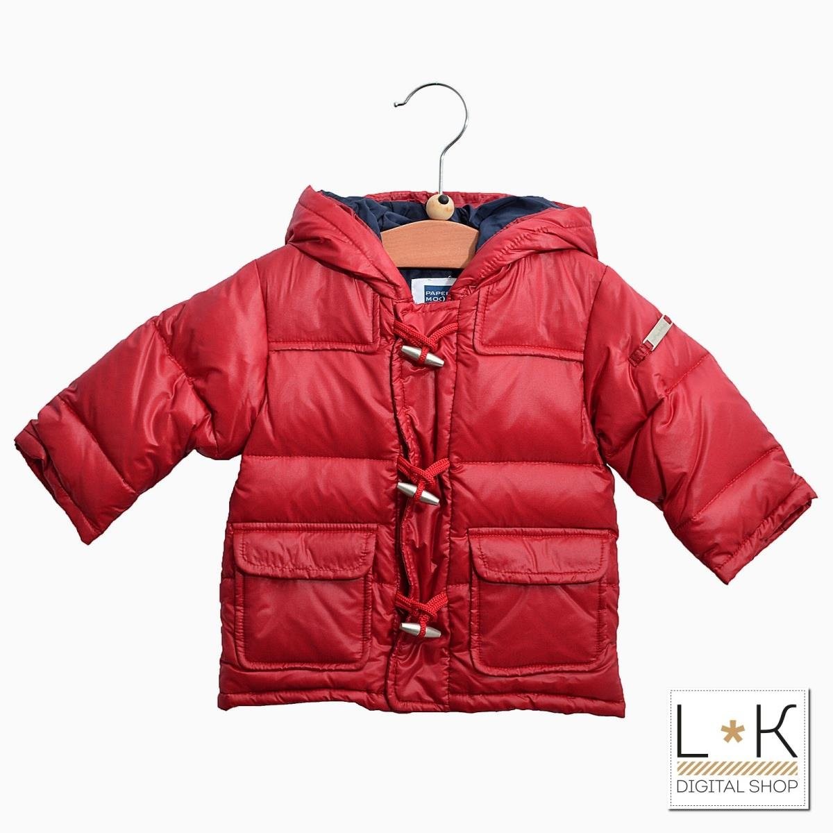 Giubbotto Imbottito con vera piuma con Cappuccio Rosso Neonato Papermoon  7PM6174 - PAPERMOON - LuxuryKids