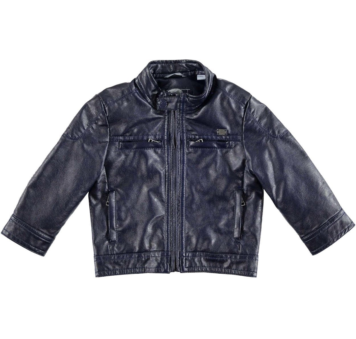 Giubbotto In Pelle Blu Bambino Sarabanda U163 - SARABANDA - LuxuryKids