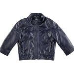 Giubbotto In Pelle Blu Bambino Sarabanda U163 - SARABANDA - LuxuryKids