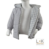 Giubbotto morbido con cappuccio 3 mesi neonato grigio NINNAOH I15209 - NINNAOH - LuxuryKids