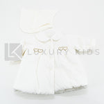 Giubbotto Svasato In Morbida Ciniglia Con Cappuccio Panna Neonata LA SARTORIA DEI PICCOLI LG351 - LA SARTORIA DEI PICCOLI - LuxuryKids