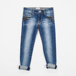Jeans in Caldo Cotone con Pietrine Denim per Bambina Fun&Fun FNBPT0040 - FUN&FUN - LuxuryKids
