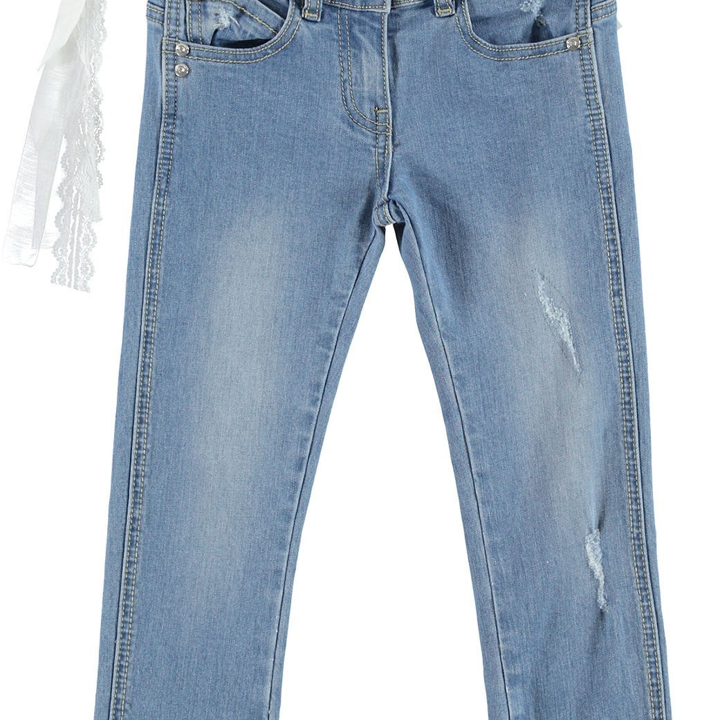 Jeans Slim Fit Bambina Sarabanda W445 - SARABANDA - LuxuryKids