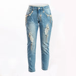 Jeans Strappato Con Perle Bambina Fun&Fun FNJPT1225 - FUN&FUN - LuxuryKids
