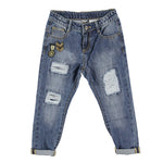 Jeans Strappato Slim Denim Bambina Sarabanda T436 - SARABANDA - LuxuryKids