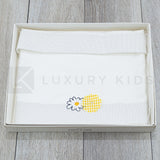 Lenzuolino Per Carrozzina Bianco con margherite Neonata Teto E Tatta LN210 - TETO E TATTA - LuxuryKids