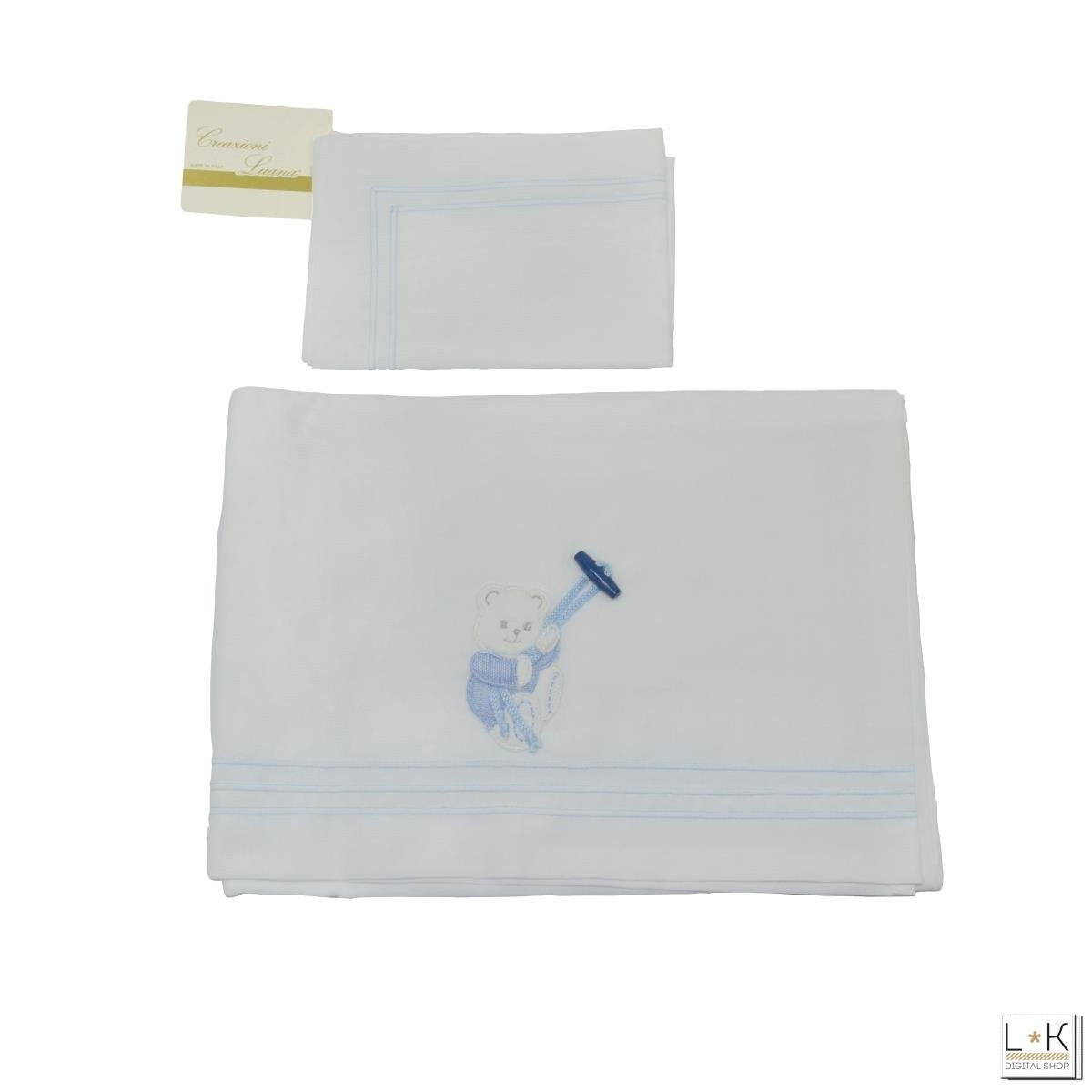 Lenzuolino Per Carrozzina In Cotone Neonato CREAZIONI LUANA 16080 - CREAZIONI LUANA - LuxuryKids