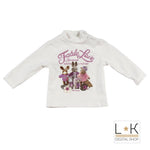 Maglia Collo Alto con Stampa Panna Neonata Sarabanda F215 - SARABANDA - LuxuryKids