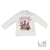 Maglia Collo Alto con Stampa Panna Neonata Sarabanda F215 - SARABANDA - LuxuryKids