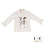 Maglia Collo Alto con Stampa Panna Neonata Sarabanda F220 - SARABANDA - LuxuryKids