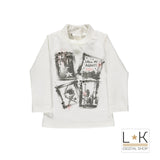 Maglia Collo Alto Panna con Stampa Neonata Sarabanda H209 - SARABANDA - LuxuryKids