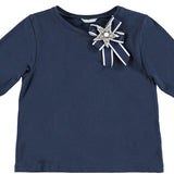 Maglia Girocollo 3-4 In Cotone blu Bambina Sarabanda W426 - SARABANDA - LuxuryKids