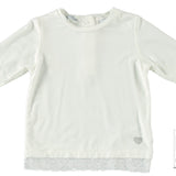 Maglia Girocollo Bianco con Pizzo Neonata Sarabanda U203 - SARABANDA - LuxuryKids