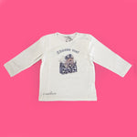 Maglia girocollo con Stampa e Strass Bianco Neonata One Love 302J208 - ONE LOVE - LuxuryKids