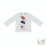 Maglia girocollo Cotone Bianco Bambina Sarabanda R208 - SARABANDA - LuxuryKids