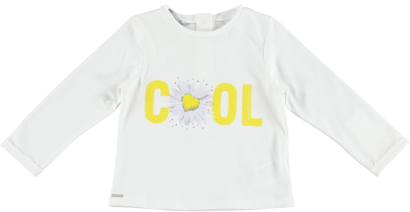 Maglia Girocollo Manica Lunga In Cotone Bianca Bambina Sarabanda W216 - SARABANDA - LuxuryKids