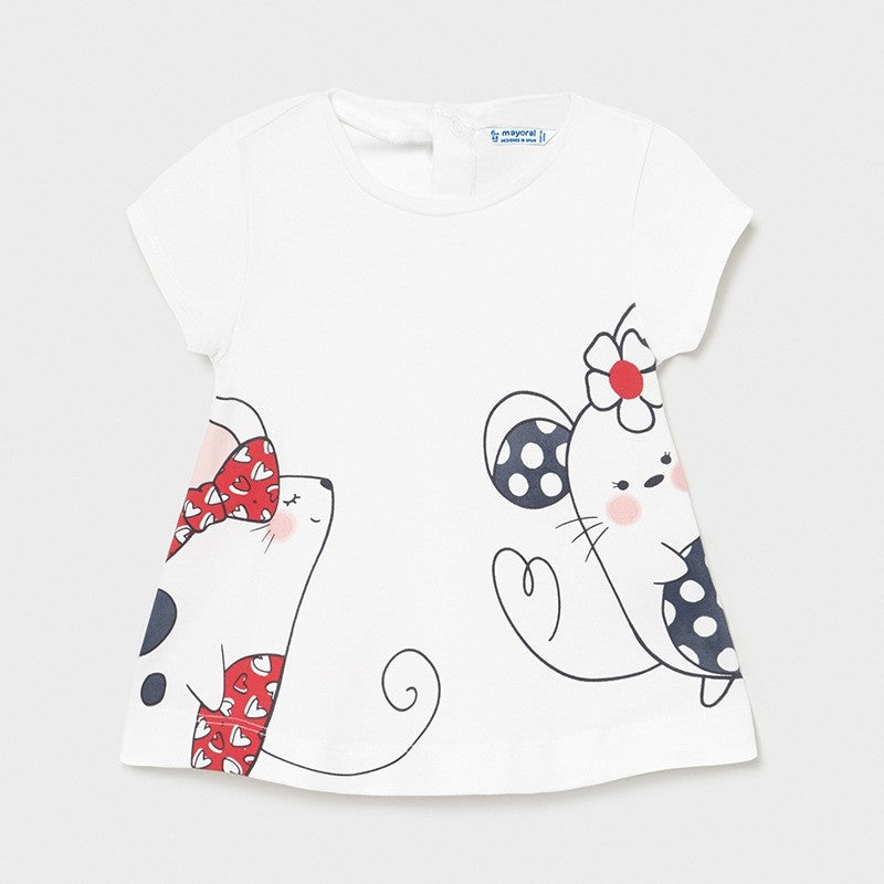 Maglietta Manica Corta In Cotone Ecofriends Bianca Neonata MAYORAL 1088 - MAYORAL - LuxuryKids