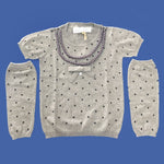 Maglioncino in Caldo Cotone Grigio a Pois con Manicotti Bambina Fracomina FM12FWB658 - FRACOMINA - LuxuryKids