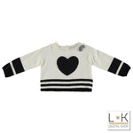 Maglioncino in Misto Lana Bianco-Nero Bambina Sarabanda T255 - SARABANDA - LuxuryKids
