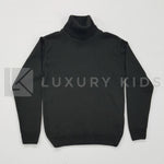 Maglioncino In Misto Lana Con Collo Alto In Tinta Unita Nero Bambino Manuell&Frank MF4000R - MANUELL&FRANK - LuxuryKids
