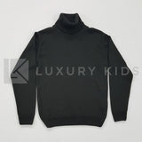 Maglioncino In Misto Lana Con Collo Alto In Tinta Unita Nero Bambino Manuell&Frank MF4000R - MANUELL&FRANK - LuxuryKids