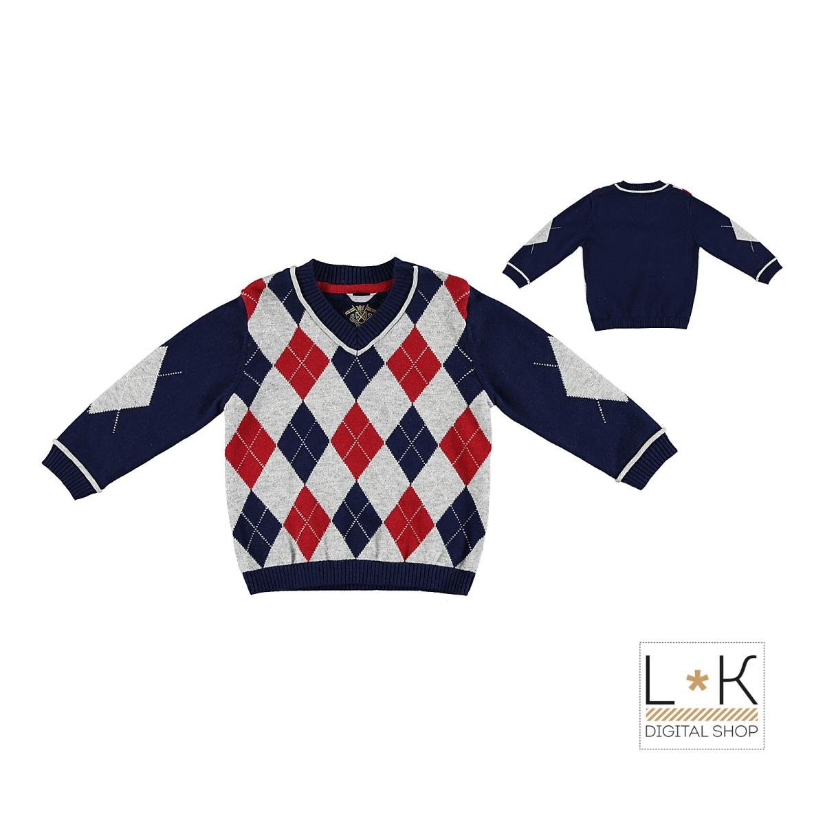 Maglioncino in Misto Lana con Scollo a V Bambino Sarabanda N106 - SARABANDA - LuxuryKids