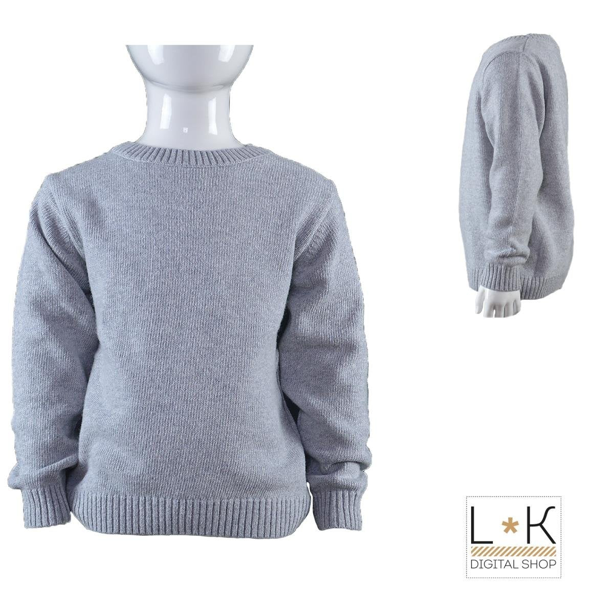 Maglioncino in Misto Lana Grigio Bambino Dr.Kids R01DK536 - DR.KID - LuxuryKids
