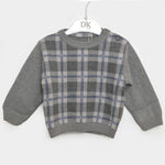 Maglioncino in Misto Lana Grigio con Fantasia a Quadretti Per Bambino Dr.Kids 560 - DR.KID - LuxuryKids