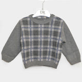 Maglioncino in Misto Lana Grigio con Fantasia a Quadretti Per Bambino Dr.Kids 560 - DR.KID - LuxuryKids