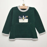 Maglioncino in Misto Lana Verde con Fantasia Ricamo Borsa Per Bambina Dr.Kids 300 - DR.KID - LuxuryKids