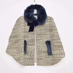 Mantella In Boucle' Panna Con Collo in Ecopelliccia Bambina Patachou 2133623 - PATACHOU - LuxuryKids